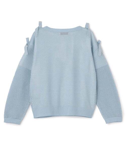 mezzo piano Junior（メゾピアノジュニア）の「【人気商品再入荷】【直営店で取り扱い無し】ラメメッシュニット＆半袖Tシャツセット（ニット/セーター・キッズ・サックスブルー/ライトピンク・M:150cm/L:160cm/S:140cm）」の6枚目の写真