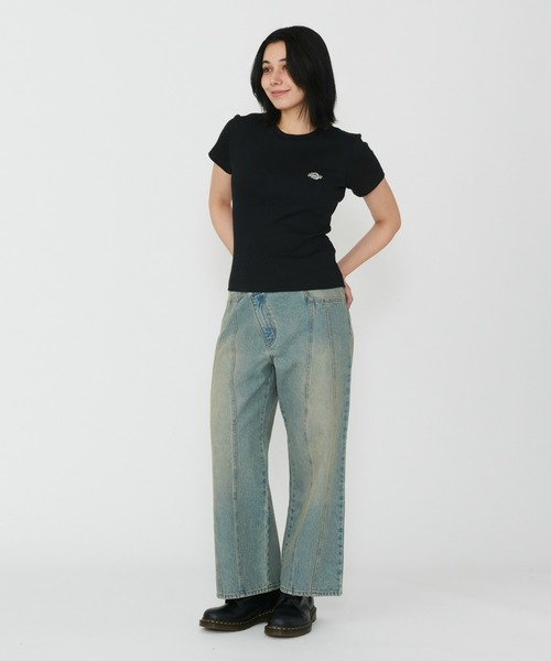 Dickies(ディッキーズ)の「Dickies/ディッキーズ グレーズビルTシャツ 半袖/ロゴTシャツ(Tシャツ/カットソー・レディース・ブルー/ブラック/ホワイト・MEDIUM/SMALL)」の5枚目の写真