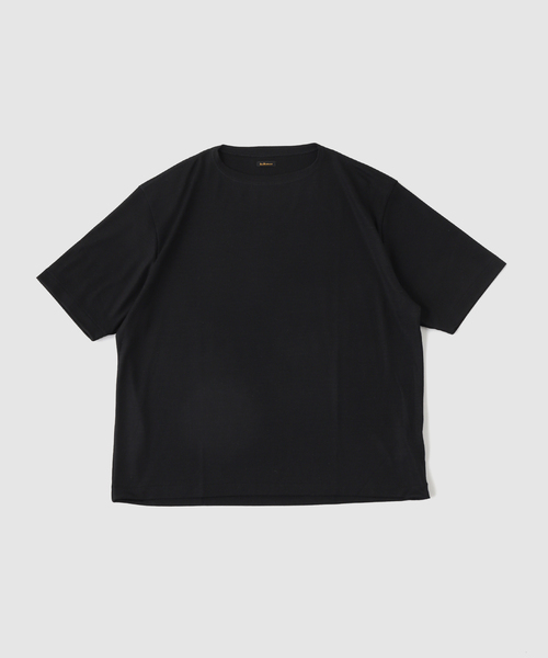 Ets.MATERIAUX（マテリオ）の「ETS.MATERIAUX(マテリオ) wool boat neck Tシャツ（Tシャツ/カットソー・メンズ・ブラック/ホワイト/チャコールグレー・MEDIUM/LARGE）」の2枚目の写真