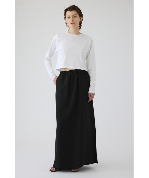 RIM.ARK(リムアーク)の「Silky long T/SH シルキー ロング ティーシャツ(Tシャツ/カットソー・レディース・ホワイト/杢グレー/ブルー/ブラック・FREE)」の2枚目の写真