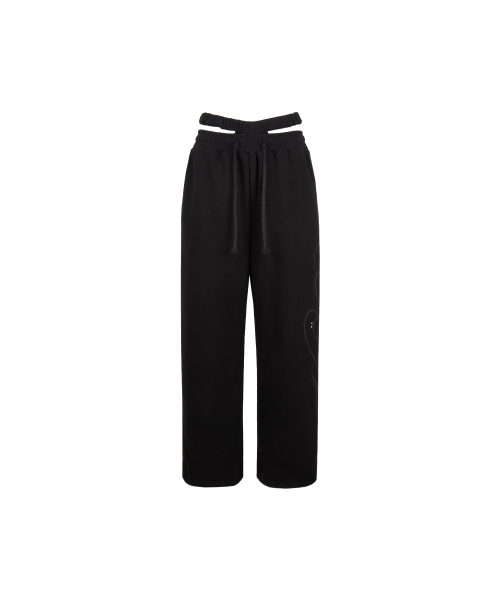 GILAARCHIVE（ギラアーカイブ）の「CUT-OUT DOUBLE WAIST SWEAT PANTS_BLACK（スウェットパンツ・レディース・その他・FREE）」の4枚目の写真