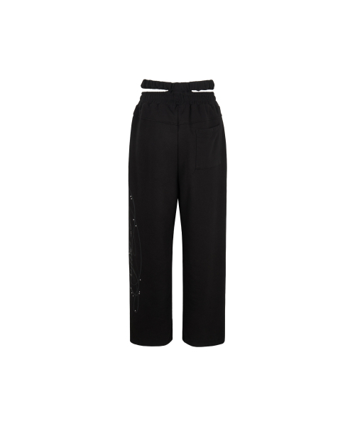 GILAARCHIVE（ギラアーカイブ）の「CUT-OUT DOUBLE WAIST SWEAT PANTS_BLACK（スウェットパンツ・レディース・その他・FREE）」の5枚目の写真
