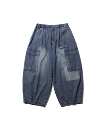 ANGLAN | Distressed Cargo Denim Balloon Pants - Washed Blue(デニムパンツ)