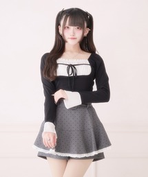 Pal elfy（パルエルフィー）の「エプロンデザインリボントップス（Tシャツ/カットソー）」