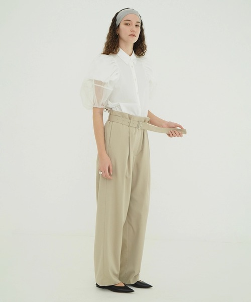 CLANE（クラネ）の「TULLE LAYERED SLEEVE SHIRTS（シャツ/ブラウス・レディース・ホワイト・1/2）」の6枚目の写真