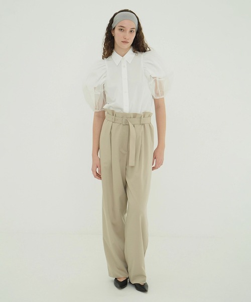 CLANE（クラネ）の「TULLE LAYERED SLEEVE SHIRTS（シャツ/ブラウス・レディース・ホワイト・1/2）」の7枚目の写真