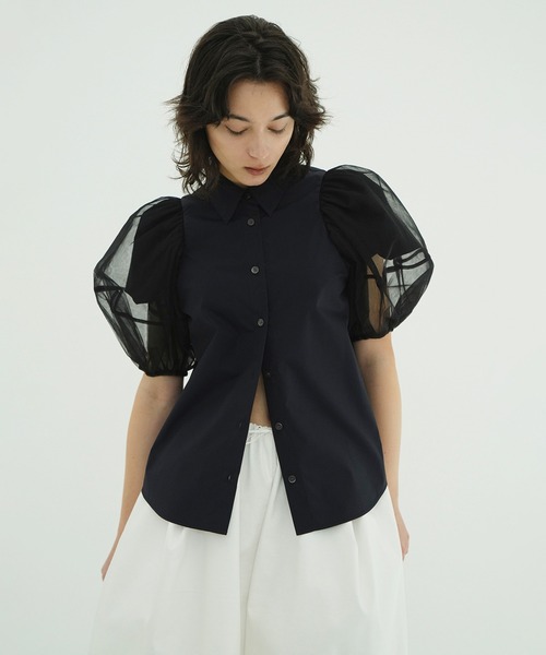 CLANE（クラネ）の「TULLE LAYERED SLEEVE SHIRTS（シャツ/ブラウス・レディース・ホワイト・1/2）」の10枚目の写真