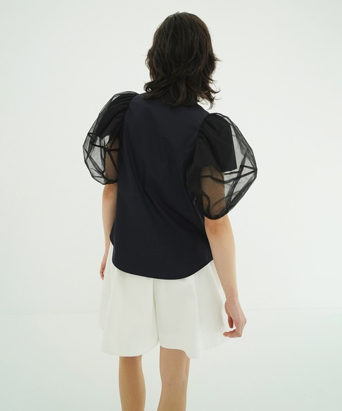 CLANE（クラネ）の「TULLE LAYERED SLEEVE SHIRTS（シャツ/ブラウス・レディース・ホワイト・1/2）」の12枚目の写真