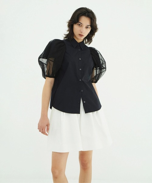 CLANE（クラネ）の「TULLE LAYERED SLEEVE SHIRTS（シャツ/ブラウス・レディース・ホワイト・1/2）」の13枚目の写真