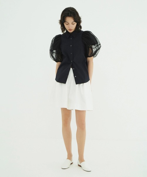 CLANE（クラネ）の「TULLE LAYERED SLEEVE SHIRTS（シャツ/ブラウス・レディース・ホワイト・1/2）」の14枚目の写真