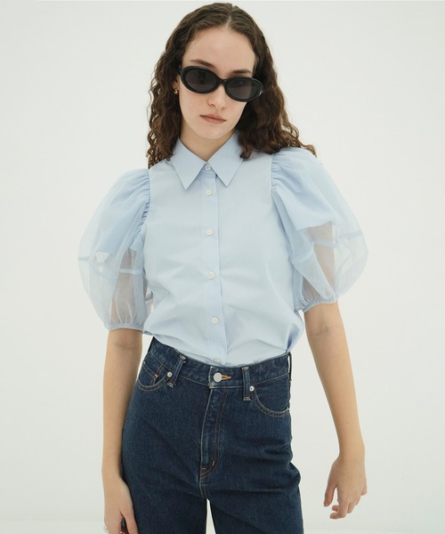 CLANE（クラネ）の「TULLE LAYERED SLEEVE SHIRTS（シャツ/ブラウス・レディース・ホワイト・1/2）」の17枚目の写真
