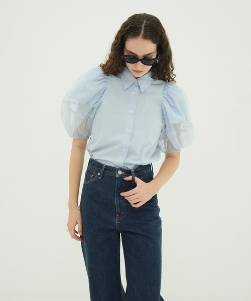 CLANE（クラネ）の「TULLE LAYERED SLEEVE SHIRTS（シャツ/ブラウス・レディース・ホワイト・1/2）」の20枚目の写真