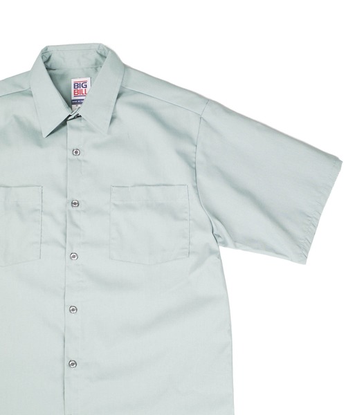 BIG BILL(ビッグビル)の「【T18】【BIGBILL/ビッグビル】POPLIN S/S INDUSTRIAL WORK SHIRTS(シャツ/ブラウス・メンズ・サックスブルー/タン/ミント/グレー/ネイビー・LARGE/MEDIUM)」の15枚目の写真