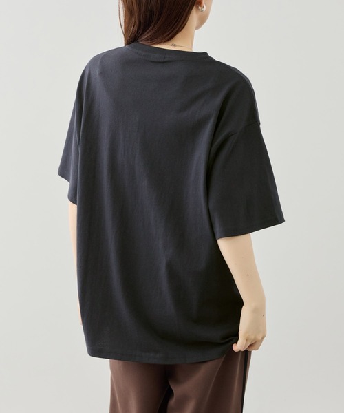 Mac-House(マックハウス)の「【オジー】刺繍 ニットボーダーポケット クルーネック 半袖Tシャツ(Tシャツ/カットソー・メンズ・ホワイト/ネイビー・M/L)」の4枚目の写真