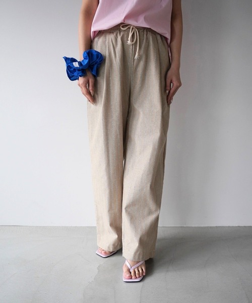 SANSeLF(サンセルフ)の「【SANSeLF】リネンライクストライプイージーパンツ saw26s052(その他パンツ・レディース・ブルー/ベージュ・FREE)」の10枚目の写真