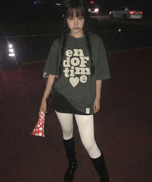 GRAVER（グレーバー）の「[ユニセックス]END OF TIME レース半袖Tシャツ_4カラー（Tシャツ/カットソー・レディース・ホワイト/サンドベージュ/ブラック/チャコールグレー・SMALL/MEDIUM/LARGE）」の11枚目の写真