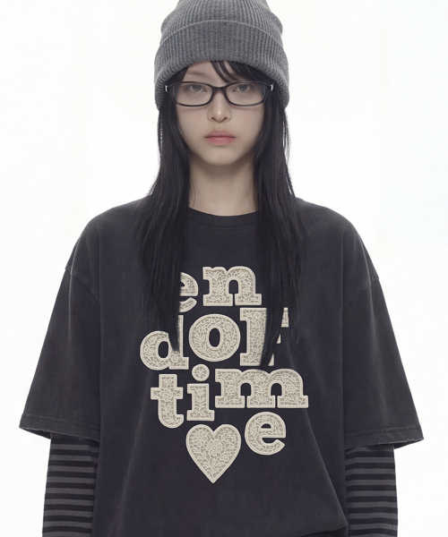 GRAVER（グレーバー）の「[ユニセックス]END OF TIME レース半袖Tシャツ_4カラー（Tシャツ/カットソー・レディース・ホワイト/サンドベージュ/ブラック/チャコールグレー・SMALL/MEDIUM/LARGE）」の10枚目の写真
