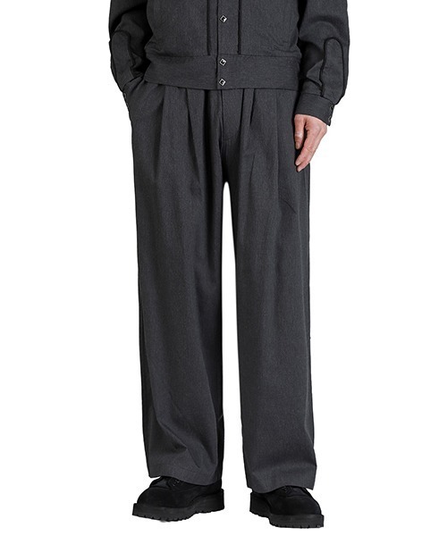 GOLD（ゴールド）の「GOLD / ゴールド：COTTON / SILK NEL 2TUCK WIDE EASY PANTS：26A-GL42617[MUS]（その他パンツ・メンズ・チャコールグレー/ヘザーグレー・M/S）」の7枚目の写真