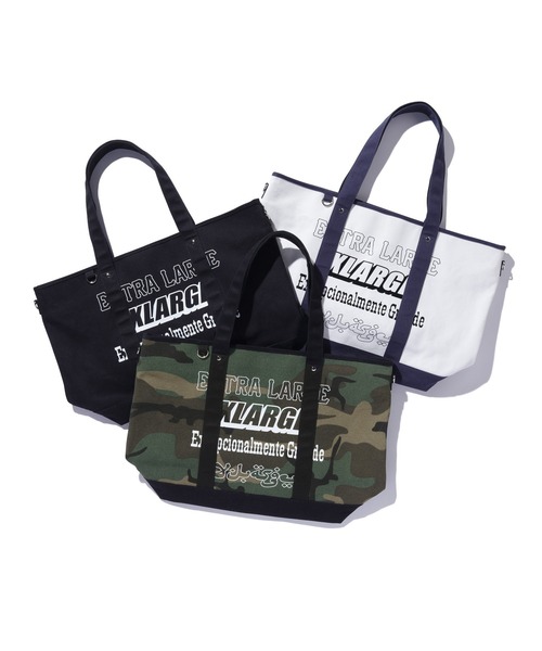 XLARGE（エクストララージ）の「MULTI LOGO TOTE BAG（トートバッグ・メンズ・カモフラージュ/ホワイト/ブラック・ONE SIZE）」の4枚目の写真