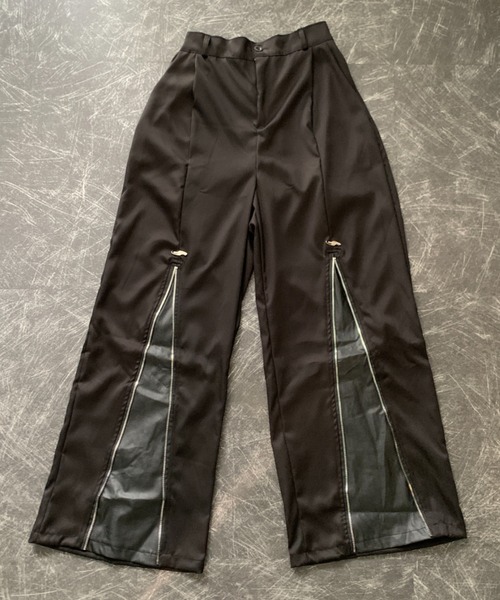 link lot(リンクロット)の「PU切替バックゴムワイドフレアスラックス(スラックス・メンズ・ブラック・L/M)」の13枚目の写真