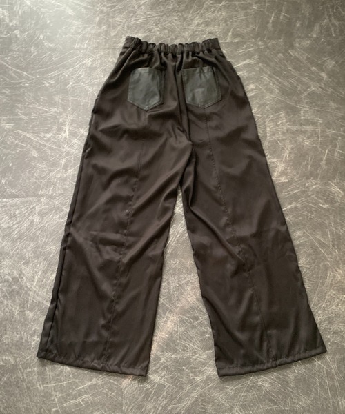 link lot(リンクロット)の「PU切替バックゴムワイドフレアスラックス(スラックス・メンズ・ブラック・L/M)」の10枚目の写真