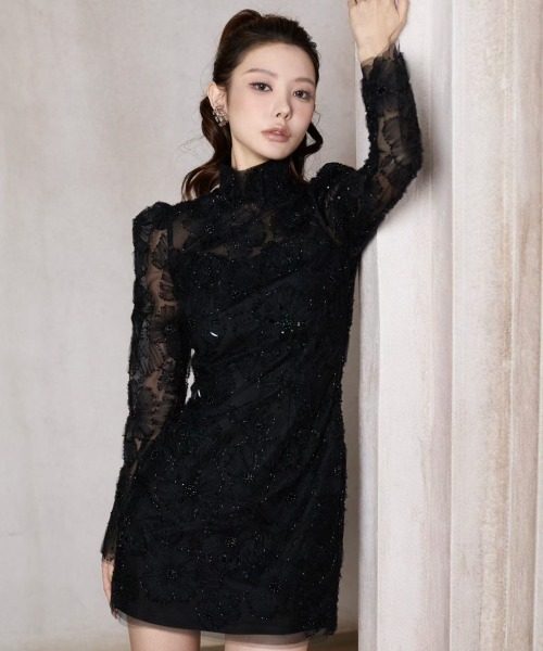 Lana821(ラナハニー)の「総レース タイトミニドレス(ドレス・レディース・ブルー/ブラック・M/LARGE)」の8枚目の写真