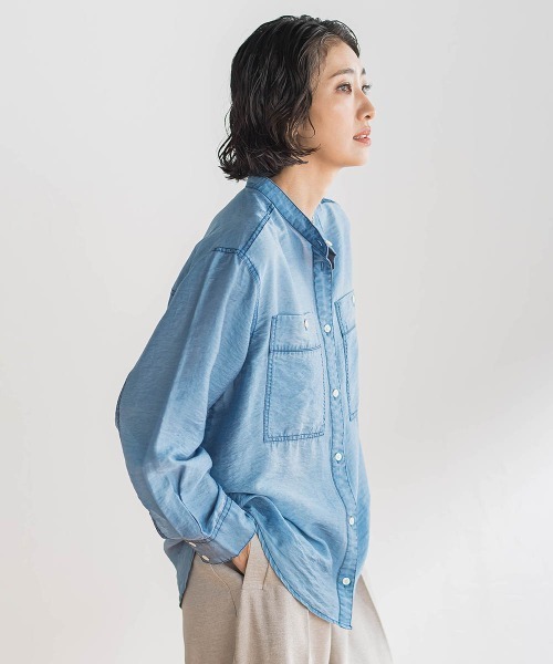 la.f…(ラエフ)の「シアーデニムシャツ(シャツ/ブラウス・レディース・ブルー/ネイビー・7号/9号)」の19枚目の写真