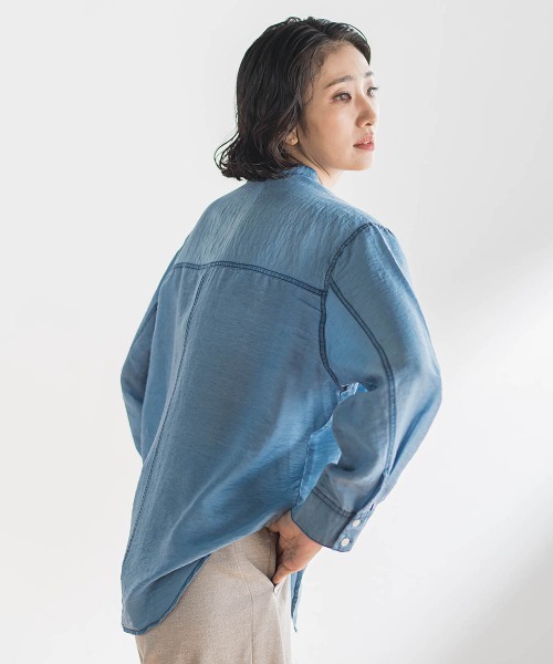 la.f…(ラエフ)の「シアーデニムシャツ(シャツ/ブラウス・レディース・ブルー/ネイビー・7号/9号)」の20枚目の写真