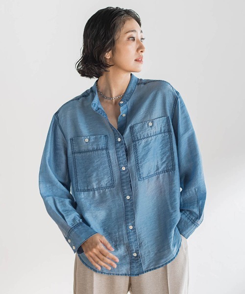 la.f…(ラエフ)の「シアーデニムシャツ(シャツ/ブラウス・レディース・ブルー/ネイビー・7号/9号)」の18枚目の写真