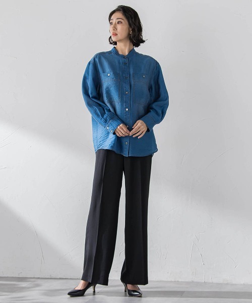 la.f…(ラエフ)の「シアーデニムシャツ(シャツ/ブラウス・レディース・ブルー/ネイビー・7号/9号)」の13枚目の写真