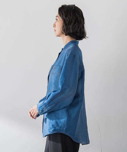 la.f…(ラエフ)の「シアーデニムシャツ(シャツ/ブラウス・レディース・ブルー/ネイビー・7号/9号)」の10枚目の写真