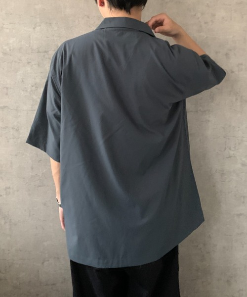 link lot(リンクロット)の「オープンカラーシアーオーバーサイズシャツ(シャツ/ブラウス・メンズ・アイボリー/チャコール/ブルー/ブラック・M/L/XL)」の12枚目の写真