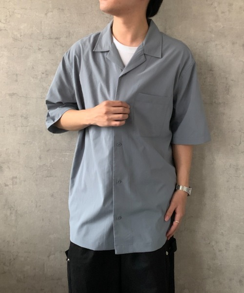 link lot(リンクロット)の「オープンカラーシアーオーバーサイズシャツ(シャツ/ブラウス・メンズ・アイボリー/チャコール/ブルー/ブラック・M/L/XL)」の13枚目の写真