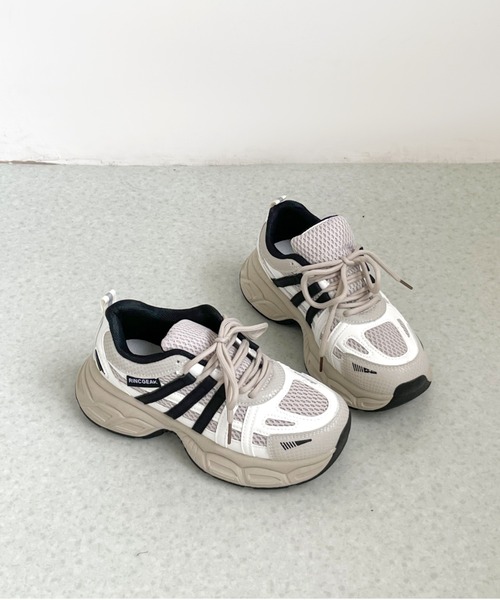 Shoes in Closet(シューズインクローゼット)の「軽量 厚底 バイカラー サイドラインデザイン スニーカー 577(スニーカー・レディース・ホワイト/ブラック・M/S/L/LL)」の21枚目の写真