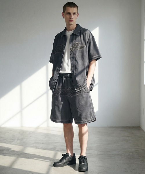 FUBU( フブ)の「【FUBU/フブ】DENIM WARM UP SHORTS/デニムバギーショーツ(デニムパンツ・メンズ・ライトブルー/ブラック・L/M/XL)」の8枚目の写真
