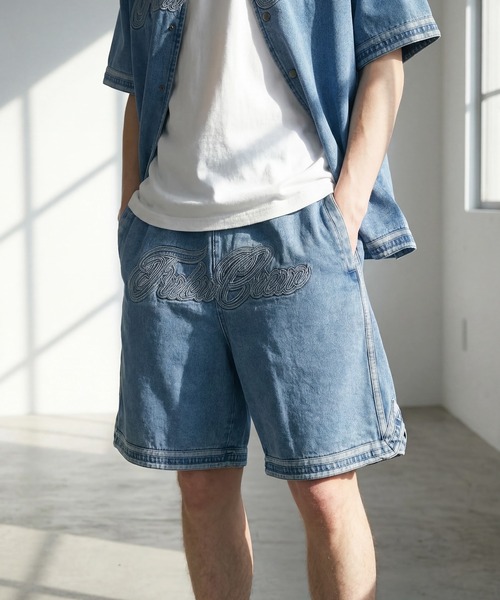 FUBU( フブ)の「【FUBU/フブ】DENIM WARM UP SHORTS/デニムバギーショーツ(デニムパンツ・メンズ・ライトブルー/ブラック・L/M/XL)」の15枚目の写真