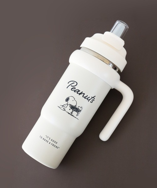 PEANUTS/ピーナッツ〉 スヌーピー ハンドル付ストロータンブラー 830ml