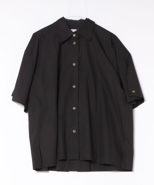 Vivienne Westwood(ヴィヴィアンウエストウッド)の「オーガニックコットンタイプライタービッグプリーツシャツ(シャツ/ブラウス・レディース・ブラック/チャコールグレー・FREE)」の2枚目の写真