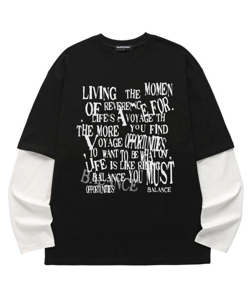 VANNWORKS（バンワークス）の「レイヤードBALANCEロングスリーブ(VVLL0227)ブラック/ホワイト（Tシャツ/カットソー・メンズ・その他・SMALL/MEDIUM/LARGE/X-LARGE）」の3枚目の写真