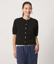 H＞シアーフライス ハーフスリーブカットソー（Tシャツ/カットソー