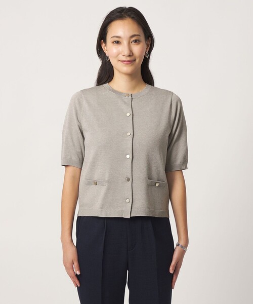 A DAY IN THE LIFE UNITED ARROWS(アデイインザライフユナイテッドアローズ)の「メタルボタン カーディガンジャケット ショートスリーブ ‐ウォッシャブル‐<A DAY IN THE LIFE>(ニット/セーター・レディース・ブラック/ライトグレー/ダークブラウン/ネイビー・FREE)」の13枚目の写真