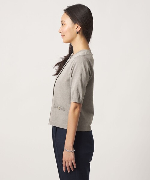 A DAY IN THE LIFE UNITED ARROWS(アデイインザライフユナイテッドアローズ)の「メタルボタン カーディガンジャケット ショートスリーブ ‐ウォッシャブル‐<A DAY IN THE LIFE>(ニット/セーター・レディース・ブラック/ライトグレー/ダークブラウン/ネイビー・FREE)」の14枚目の写真
