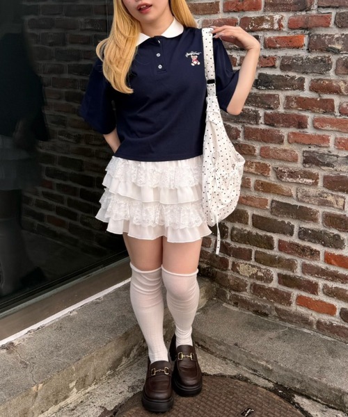 continuer de NICE CLAUP(コンティニューデナイスクラップ)の「クマさんのポロT(Tシャツ/カットソー・レディース・ブルー系その他/ネイビー/ピンク/オフホワイト・FREE)」の8枚目の写真