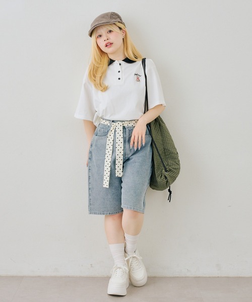 continuer de NICE CLAUP(コンティニューデナイスクラップ)の「クマさんのポロT(Tシャツ/カットソー・レディース・ブルー系その他/ネイビー/ピンク/オフホワイト・FREE)」の13枚目の写真