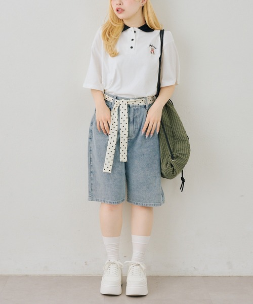 continuer de NICE CLAUP(コンティニューデナイスクラップ)の「クマさんのポロT(Tシャツ/カットソー・レディース・ブルー系その他/ネイビー/ピンク/オフホワイト・FREE)」の15枚目の写真