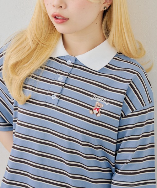 continuer de NICE CLAUP(コンティニューデナイスクラップ)の「クマさんのポロT(Tシャツ/カットソー・レディース・ブルー系その他/ネイビー/ピンク/オフホワイト・FREE)」の21枚目の写真