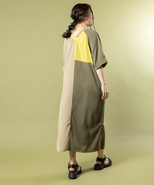 OSMOSIS(オズモーシス)の「2WAYトライカラーワンピース(ワンピース・レディース・ネイビー/ベージュ/ブラック・ONE SIZE)」の9枚目の写真