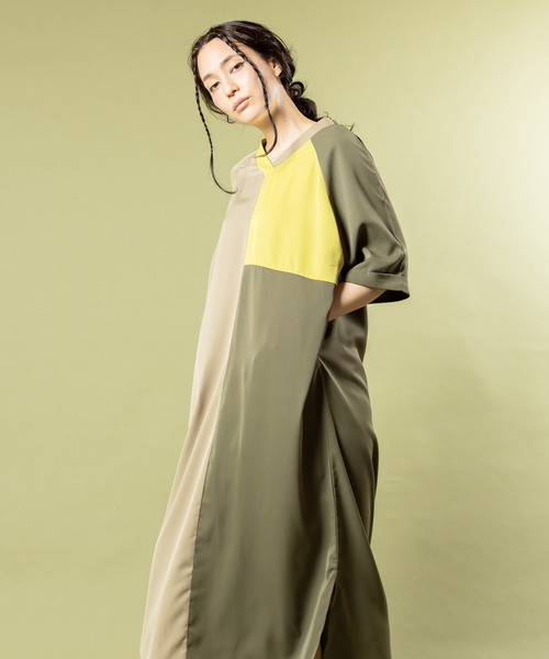 OSMOSIS(オズモーシス)の「2WAYトライカラーワンピース(ワンピース・レディース・ネイビー/ベージュ/ブラック・ONE SIZE)」の11枚目の写真