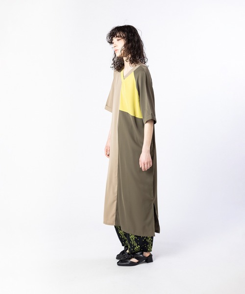 OSMOSIS(オズモーシス)の「2WAYトライカラーワンピース(ワンピース・レディース・ネイビー/ベージュ/ブラック・ONE SIZE)」の14枚目の写真