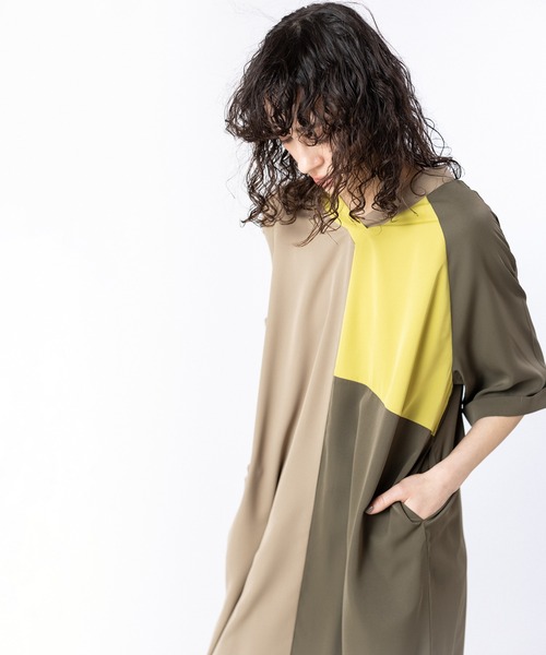 OSMOSIS(オズモーシス)の「2WAYトライカラーワンピース(ワンピース・レディース・ネイビー/ベージュ/ブラック・ONE SIZE)」の17枚目の写真